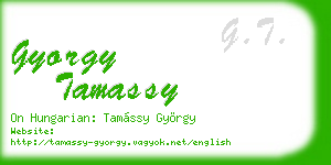 gyorgy tamassy business card
