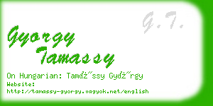 gyorgy tamassy business card